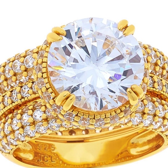 New Radiance by Absolute™ Round Solitaire Pavé 2-piece Guard Ring Set - 835-629 - Picture 3 of 5